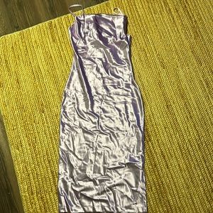 Purple XS silk midi slip dress